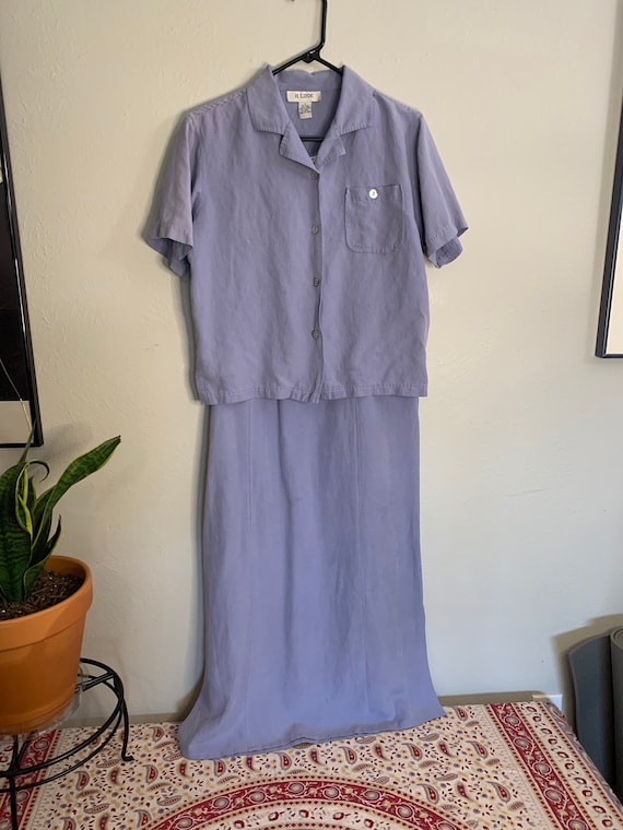 Lavender silk maxi dress set