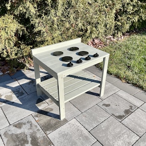 Simple Mud Kitchen / Outdoor Pretend Kitchen with Working knobs / Montessori Kids Kitchen / Backyard Wooden Toy / Sensory Table / Cook Top