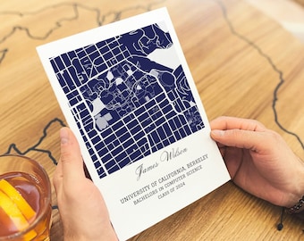 Personalized University Map Print, College Graduation Gift, custom poster print, University Map Sign