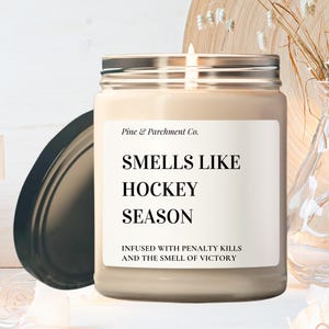 Smells Like Hockey Season Candle Custom Hockey Player Gift Hockey Gifts Hockey Team Mom Hockey Lover Gift Hockey Teacher Coach Appreciation