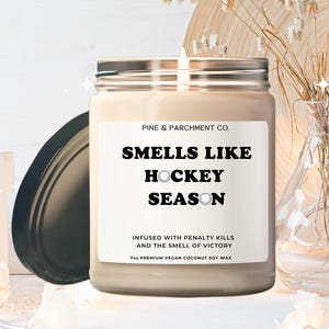 Smells Like Hockey Season Candle for Hockey Player Gift Hockey Gifts Hockey Team Mom Hockey Lover Gift Coach Appreciation Birthday Christmas