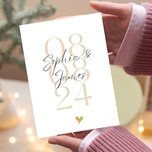 Personalized Wedding Anniversary Date Card Happy Anniversary Card Paper Anniversary Card for Husband Wife Couple Mr and Mr Mrs and Mrs Card