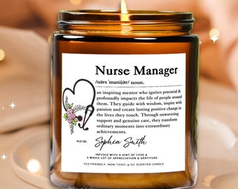 Nurse Manager Gift, Nurse Manager Definition Candle, Thank You Gift, Nurse Appreciation, Nurse Week Gift, Scented Candle