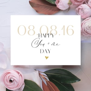 Happy you and me day Personalized Wedding Anniversary Date Card Paper Anniversary Card for Husband Wife Couple Mr and Mr Mrs and Mrs Card