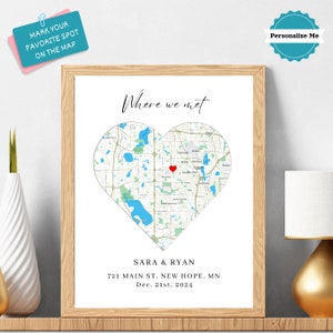Carte premier rendez-vous où nous nous sommes rencontrés, impression de fiançailles, premier rendez-vous sur papier, anniversaire, cadeau de mariage personnalisé pour les couples, mari, femme, meilleur ami