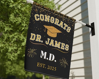 Medizinstudenten Banner – Perfekte Deko Für Doktor-Abschlussfeier 2024! Glitzer Schwarz Partydeko