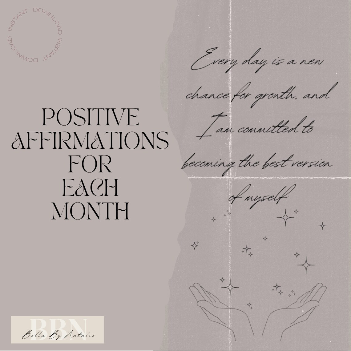 Affirmations Calendar 2024 Printable Calendar Digital Download