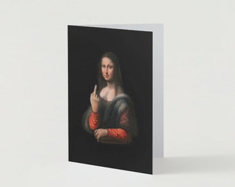 Vintage Blank Card | Renaissance Rebel Greeting Card | Mona Lisa | Instant Download | 300 dpi
