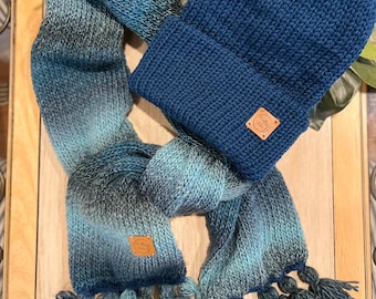Knitted Beanie and Scarf Set | Winter Fashion, Adults & Kids