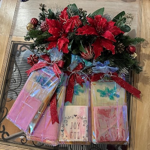 Floral Serving Board and Knife set- Resin Charcuterie Board