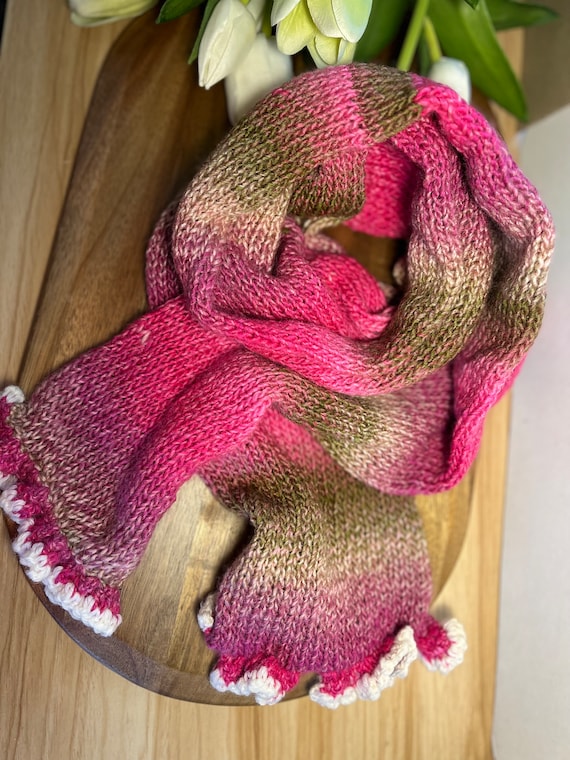 Knitted Acrylic Wool Scarf: Double Layered Winter Fashion