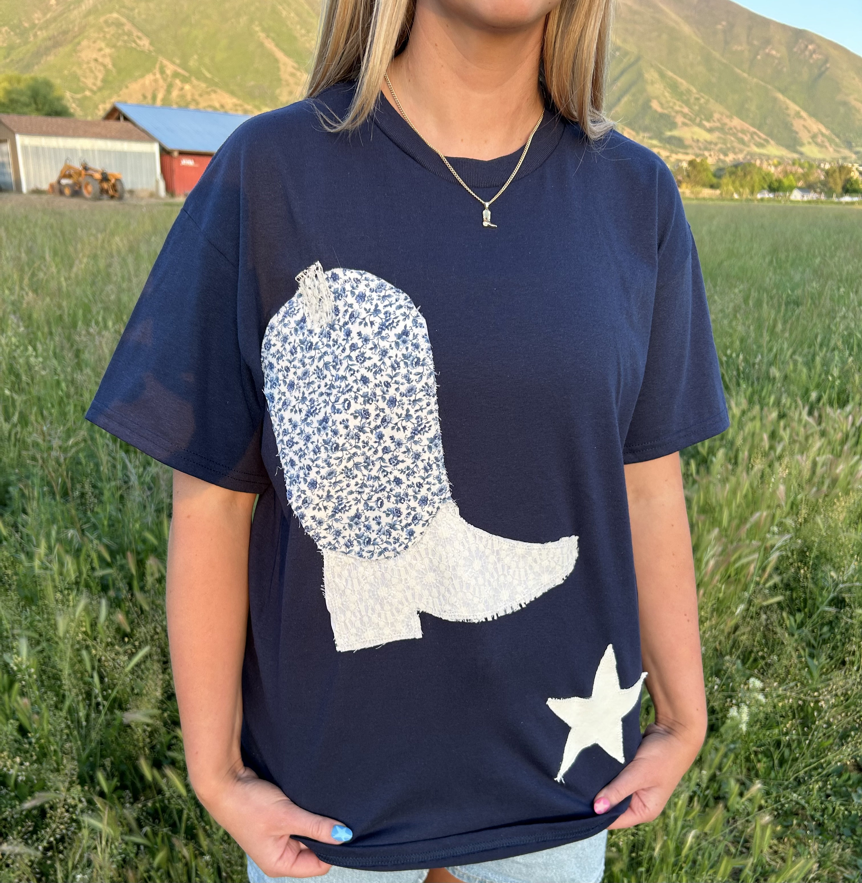 Boho Patch Work Cowboy Boot T-shirt - Etsy Boho Patch Work Cowboy Boot T-shirt - Etsy