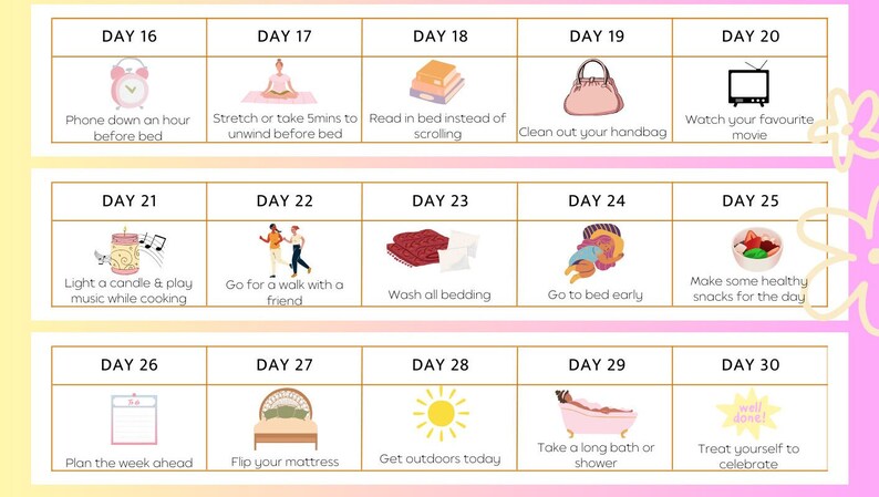 Printable PDF - 30 Day Challenge - Etsy