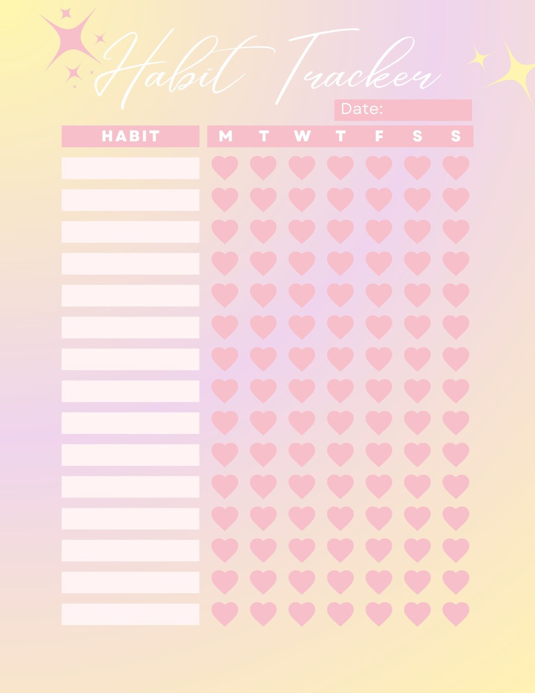 Printable PDF Habit Tracker - Etsy
