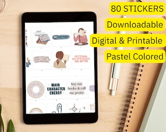 Stickers for readers and crafters | Stickers for readers | Stickers for crafters | Aesthetic | Pastel | Digital Stickers | Printable