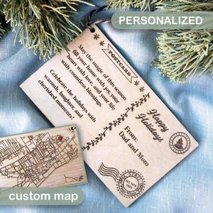 Weihnachtspostkarte Brief Ornament Tochter Weihnachtsgeschenk Urlaub Verzierung Weihnachtspostkarte Reise-kundenspezifische Text-Karte Verzierung Doppelseitige Mitteilung