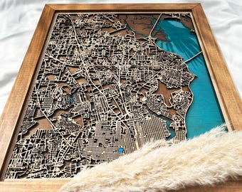 Personalized Wooden Map Art | Unique Anniversary, Birthday & Travel Gift
