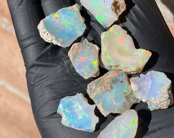 100% natural Ethiopian Welo Opal rough- parcel of 8 pieces average 2.54 grams. Total of 20.30 grams