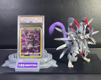 Soporte de exhibición para cartas Pokémon Armored Mewtwo SM228 Promo Sol y Luna SIR con calificación TCG 151 Bgs CGC Tag Universal Grading Slabs