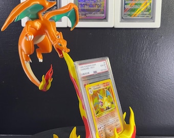 Charizard 151 Base Set Illustrations Art PSA Graded Card Slab Display Stand Pokemon 30th Anniversary TCG BGS CGC Tag Promo Universal Grading