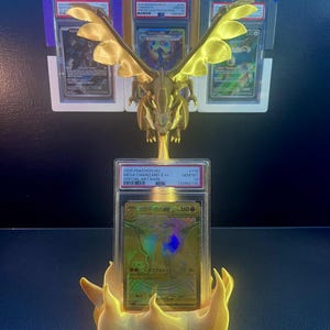 Mega Charizard X Phantasmal Flames Gold Card Slab Display Stand PSA 151 Pokemon Mega Evolutions TCG BGS Cgc Tag Promo Universal Grading