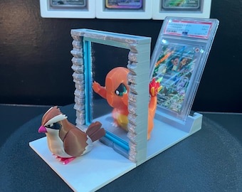 Charmander Promo With Pidgey PSA Graded Card Display Stand 151 Jealous Pokemon TCG BGS Cgc Tag Universal Grading Slabs one touch top loader