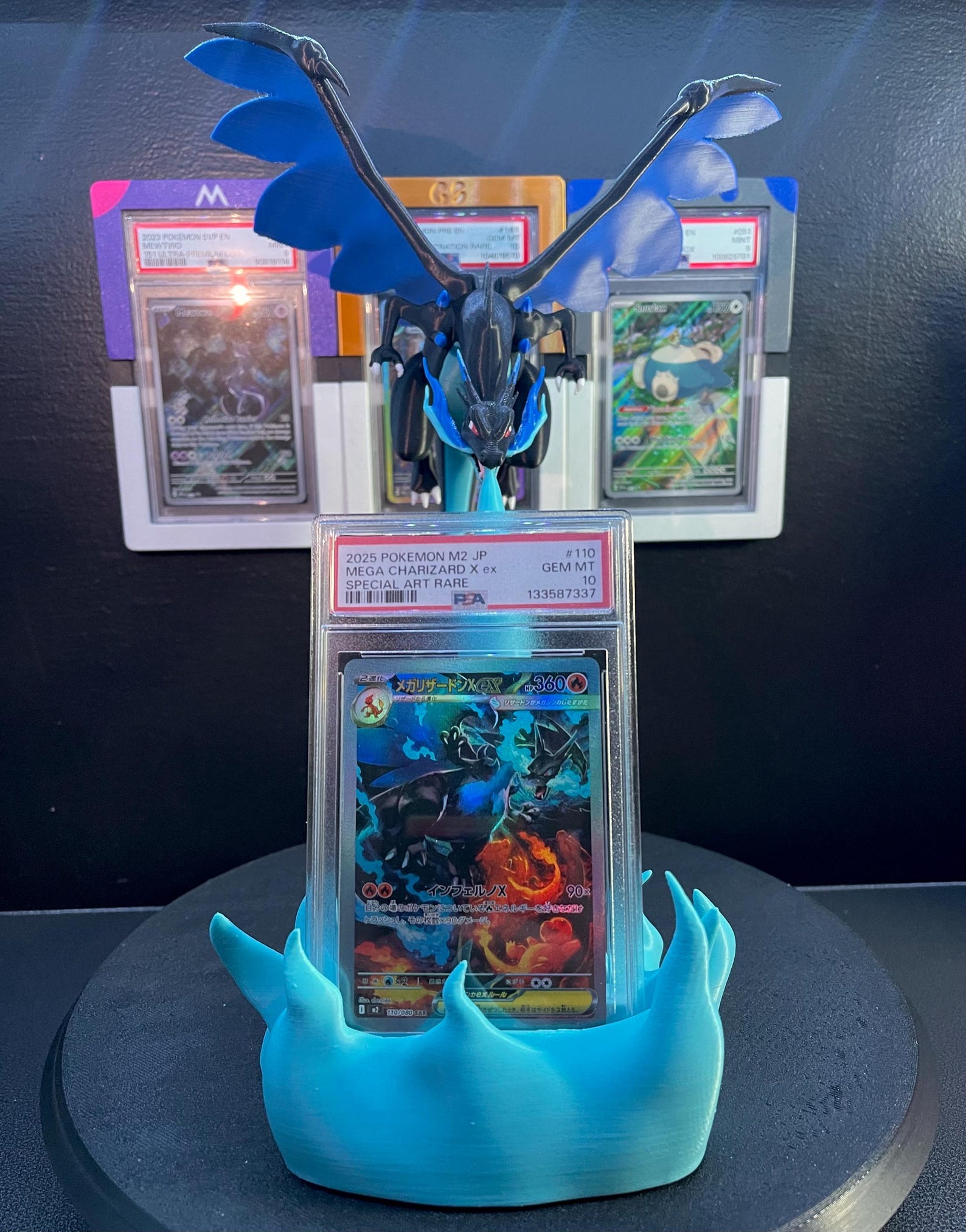 Mega Charizard X Phantasmal Flames Gold Card Slab Display Stand PSA 151 ...