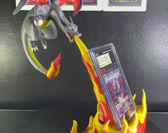 Charizard brillante 151 Ilustraciones del set base Arte Tarjeta calificada PSA Soporte de exhibición de tarjeta TCG del 30.º aniversario de Pokémon Etiqueta BGS CGC Promo Universal