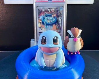 Squirtle Stellar Crown Illustration PSA Graded Card Mini Display Stand 151 Pokemon TCG BGS Cgc Tag Universal Grading Slab onetouch toploader