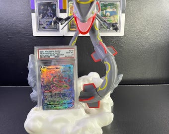 Gigantamax Rayquaza VMax SIR PSA Graded Card Display Stand Shiny Pokemon 151 promo TCG Bgs Cgc Tag Universal Grading Slabs