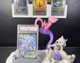 Mewtwo & Mew GX PSA Graded Card Promo Display Stand Pokemon 151 promo TCG Bgs Cgc Tag Universal Grading Slabs
