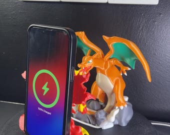 Soporte de carga MagSafe para iPhone con diseño de Charizard Fire Blast
