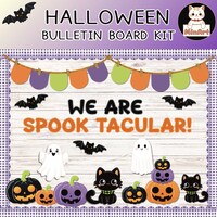 Haunted Houses Bulletin Board Kit Spooky Fall Halloween Door Decor ...