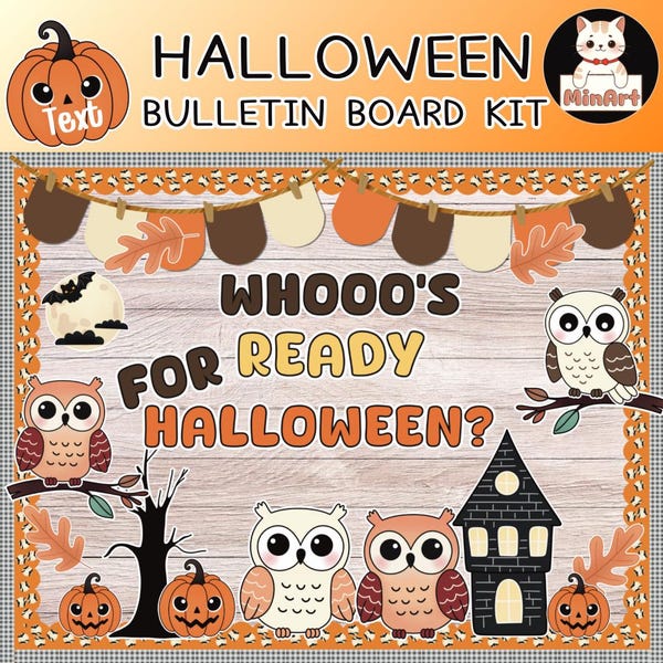 Halloween Bulletin Board Kit, Haunted House Halloween Classroom & Door ...