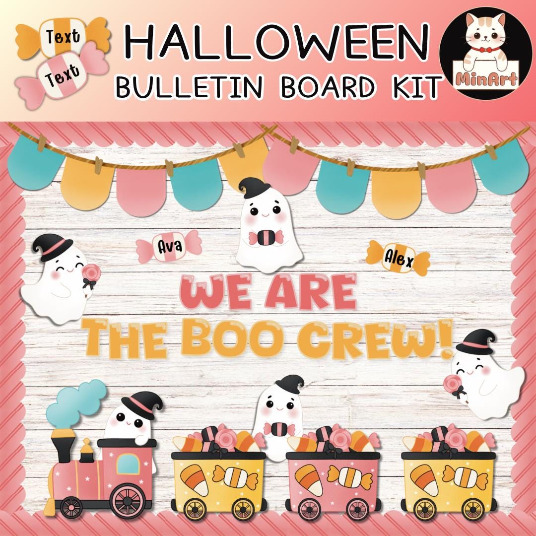 Halloween Bulletin Board Kit, Candy Train Halloween Classroom & Door ...
