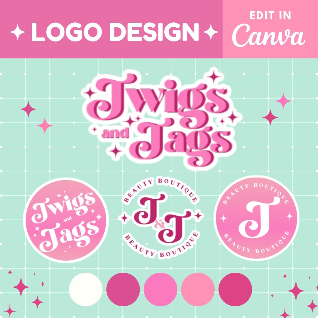 Editable Logo Bundle: Canva Template for Small Business - Etsy