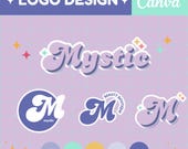 Small Business Logo: Purple Pastel Colors - Customizable Canva Template
