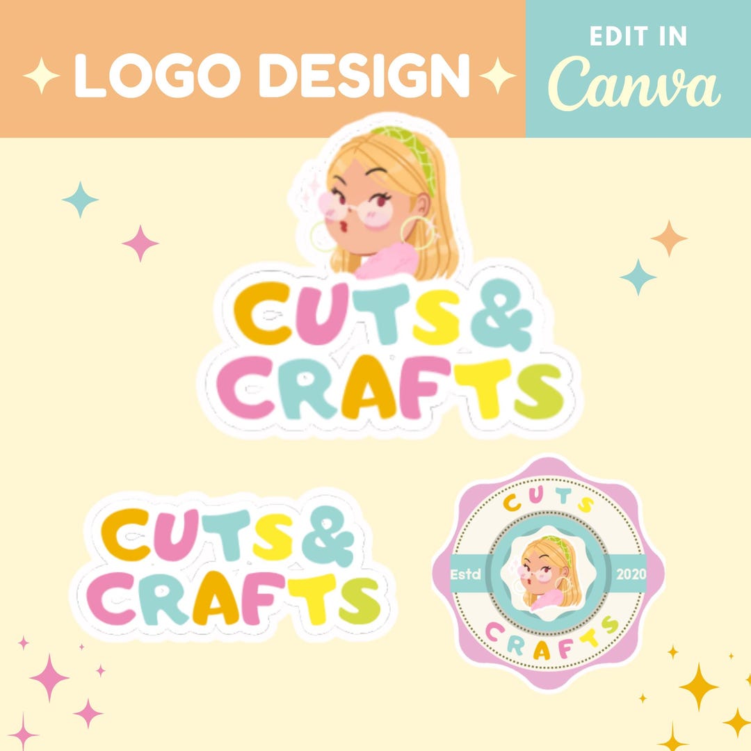 Editable Pink Logo Bundle Template Cute Girly Logo Design Templates ...