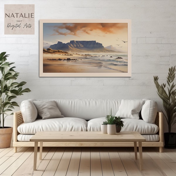 Old Table Mountain. Printable Art by Natalie Smit
