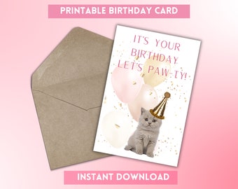 Tarjeta de cumpleaños del gato