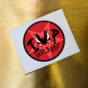 IMP VIP Gud Job ronde stickersjabloon - Helluva Boss - SVG-bestand