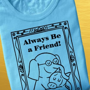 Seja Sempre um Amigo - Elefante e Porquinho - Bondade - Dia da Camisa Rosa - Arquivo SVG