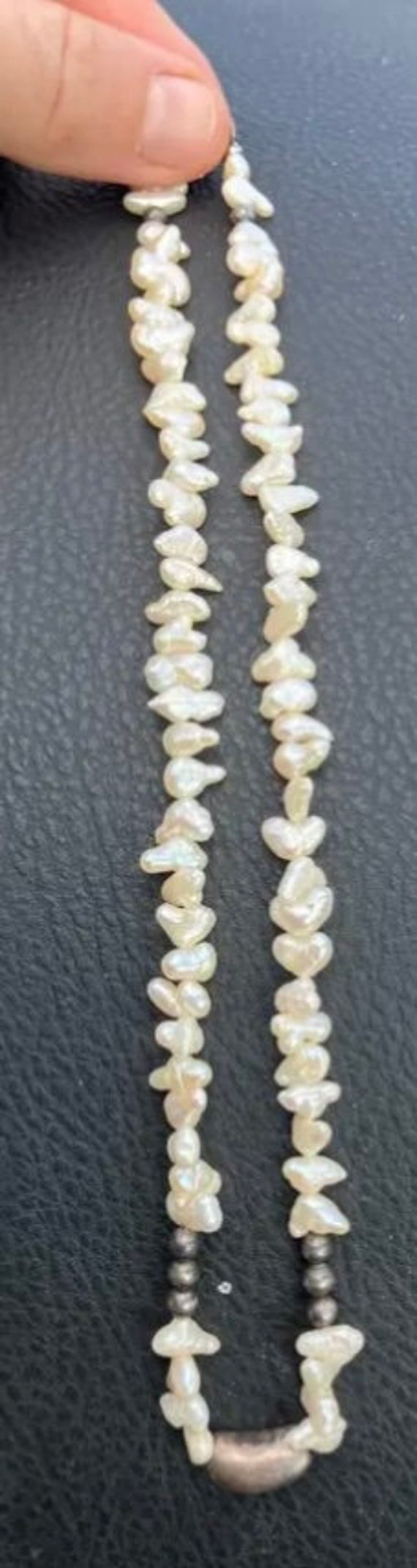 Genuine white baroque pearl choker necklace