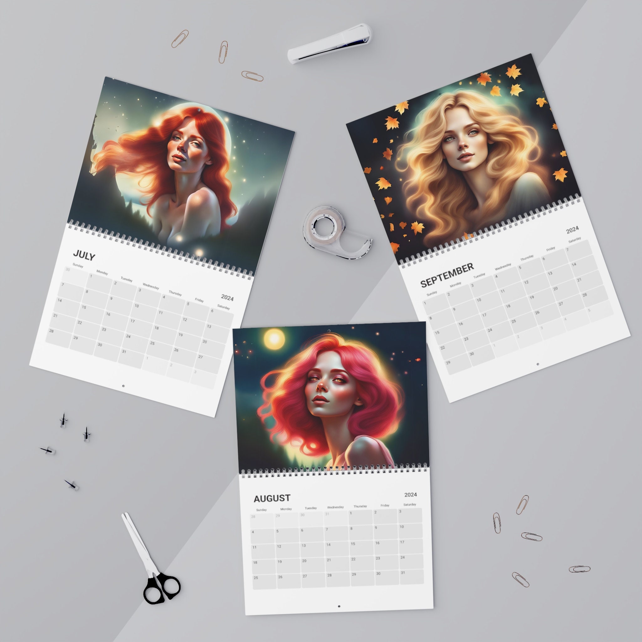 Calendar 2024 Wall Calendar Beautifully Illustrated Calendar Calendars