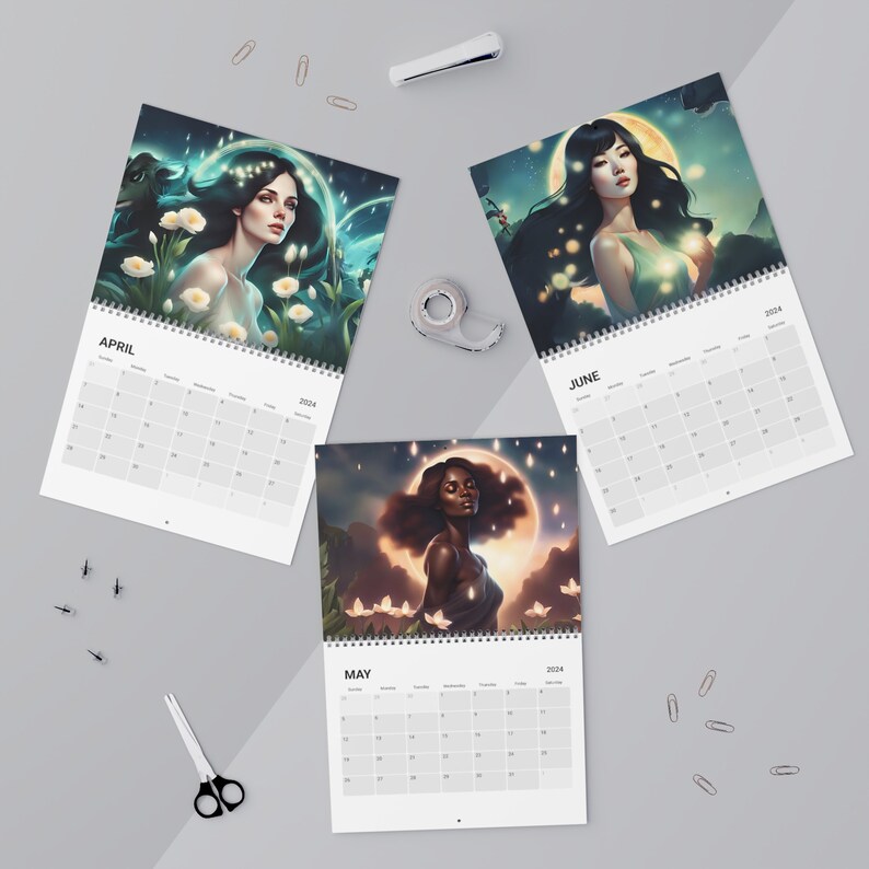 Calendar 2024 Wall Calendar Beautifully Illustrated Calendar Calendars