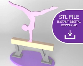 Gymnastics beam - 3D-Printable balance skill gadget and figurine, Ready-to-Print STL File - Instant Digital Download
