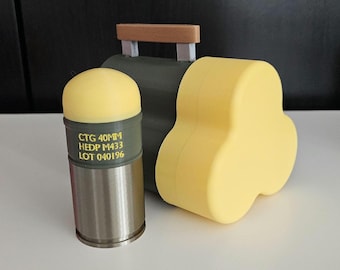 Replica grenade rounds and cases inspired by Resident Evil 2 and 3