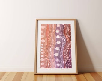 Pintura de arte aborígine com pontos