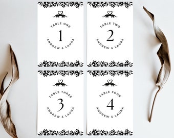 Dinosaur Table Numbers 1-10 & Bridal Table Editable Template - INSTANT DOWNLOAD