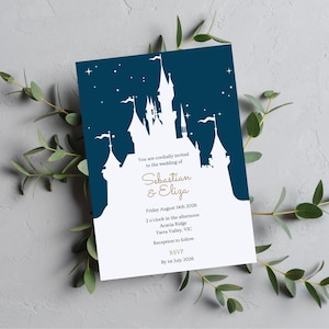 Disney Castle Wedding Invitation Editable Template - INSTANT DOWNLOAD